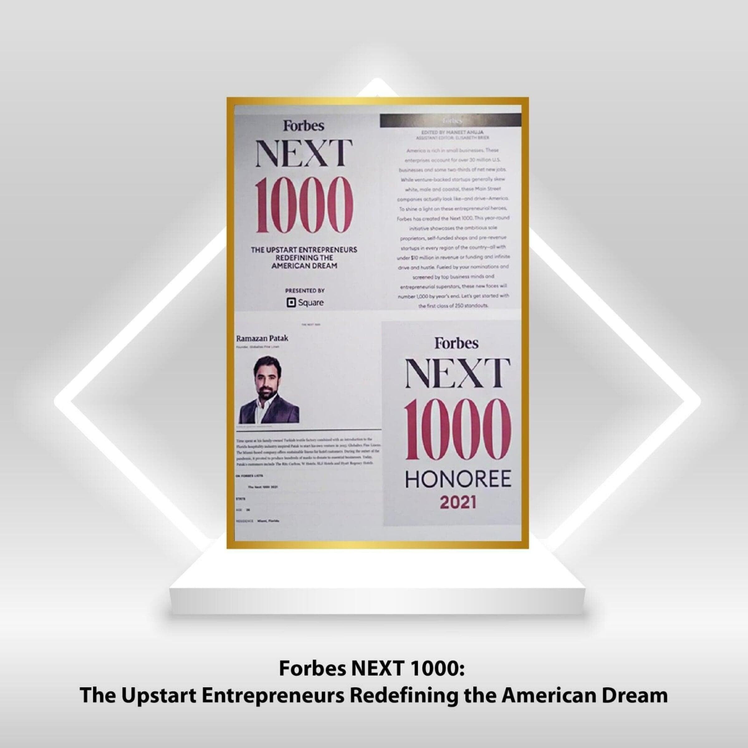 Forbes NEXT 1000 Honoree 2021 recognition